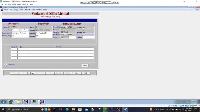 Hardware IT Info for Employees Oracle Form September 22, 2022 смотреть онлайн