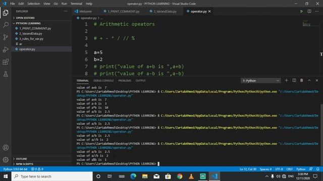 4.Arithmetic and Assignment operators in Python programming • Tutorial in Urdu/Hindi • Python смотреть онлайн
