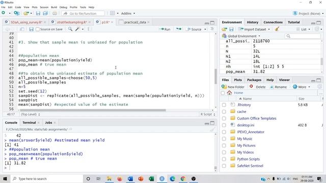 Simple Random Sampling |Unbiasedness and Sampling Distribution in R смотреть онлайн