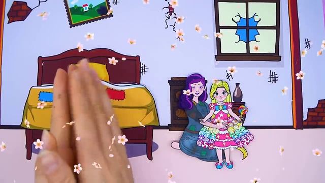 Paper Dolls Dress Up - Daughter Rapunzel vs Mother Poor Dress - Barbie Story & Crafts смотреть онлайн