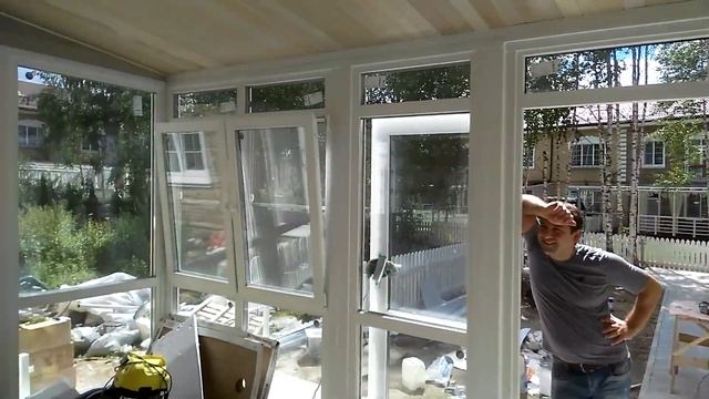 Остекление веранды, окна ПВХ, KBE 76mm, Сабурово-Парк смотреть онлайн