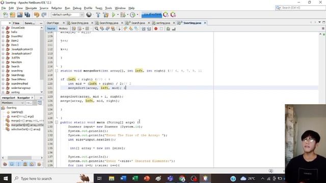 A Java Menu Oriented Program with Selection Sort and Merge Sort Algorithms смотреть онлайн
