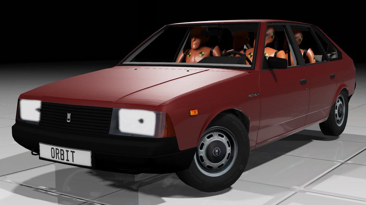 Москвич-2141 IIHS crash-test с манекенами в BeamNG.drive смотреть онлайн