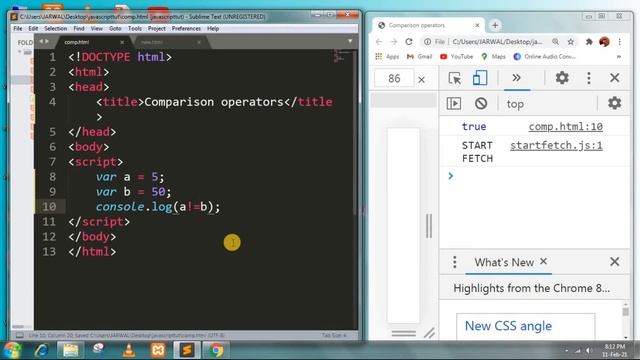 Comparison operators in javascript in hindi || Javascript tutorial for beginners - 8 смотреть онлайн