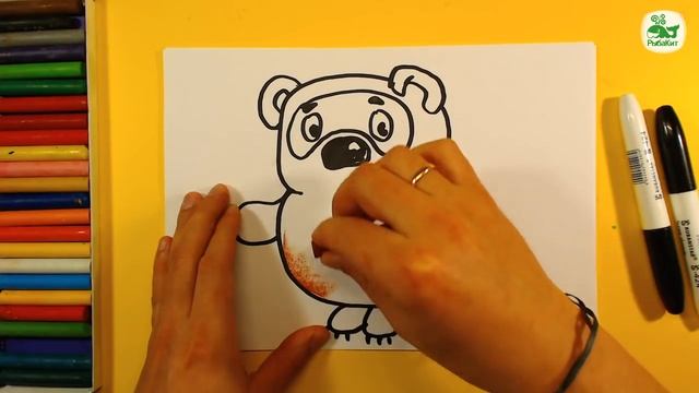 Ка нарисовать Винни Пуха медведя СССР мультик / урок рисования для детей смотреть онлайн