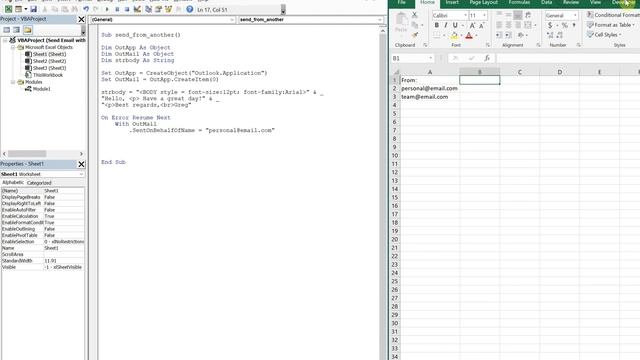 Excel VBA Macro: Send Email from a Specific Account (in Outlook) смотреть онлайн