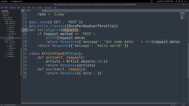 Class Views: Django Rest Framework Crash Course Beginners Tutorial смотреть онлайн