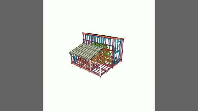 Каркасный дом-баня 8*8, с верандой смотреть онлайн