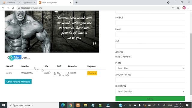 Gym Management System || PHP MYSQL Project смотреть онлайн