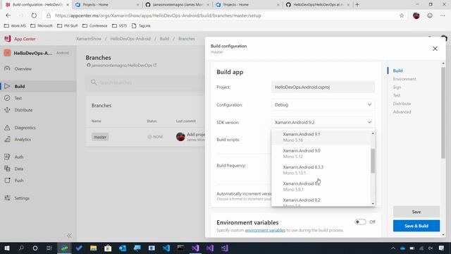 Source Control & Developer Builds with App Center | | DevOps for Mobile смотреть онлайн