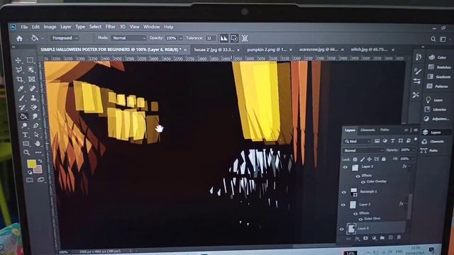 HOW TO MAKE A SIMPLE HALLOWEEN POSTER FOR BEGINNERS IN PHOTOSHOP | KRU HERSHIE смотреть онлайн
