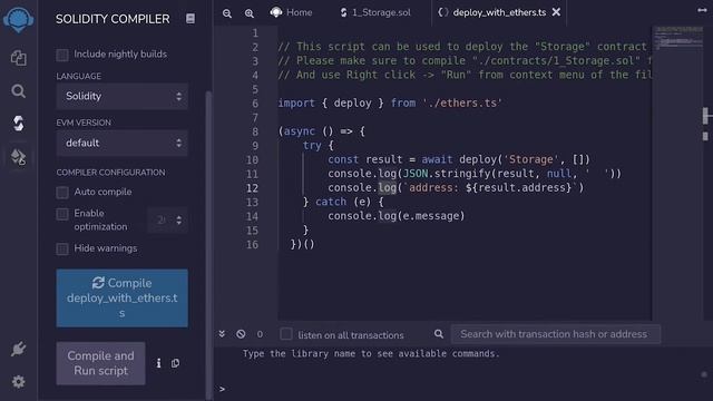 Compile and Run a Script with Remix смотреть онлайн