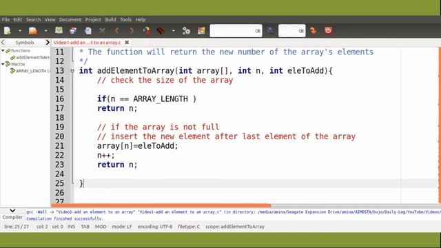 Add An Element To An Array in C смотреть онлайн
