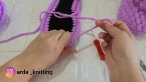 Тапочки из плюшевой пряжи. Қазақша тоқыма