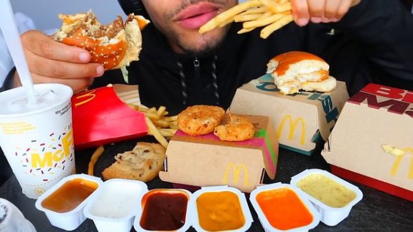 ASMR MCDONALD'S MUKBANG BIG MAC OREO MCFLURRY FRIES CHICKEN NUGGETS EATING SHOW JERRY *BIG BITES*