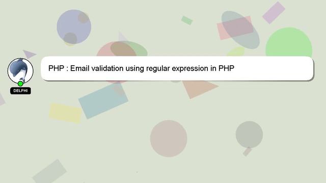 PHP : Email validation using regular expression in PHP смотреть онлайн