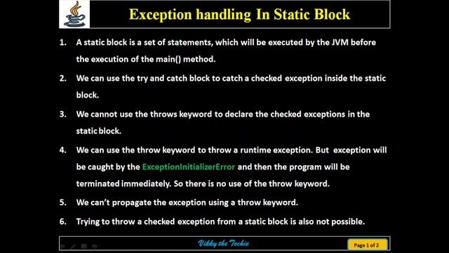 314. Java Exception Handling - Static block смотреть онлайн