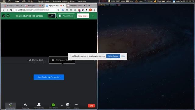 WebRTC screen sharing in Chromium on Void Linux with Sway WM #2 смотреть онлайн