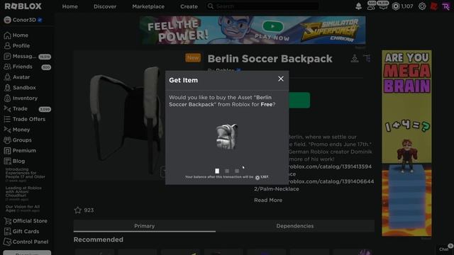 [FREE ITEM] How to get the BERLIN SOCCER BACKPACK | Roblox смотреть онлайн