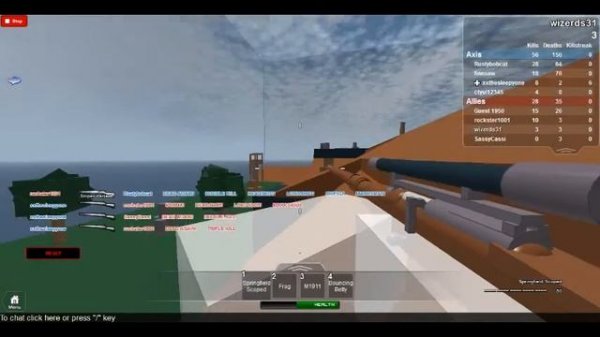 my first time playing roblox call of robloxia (im a noob)