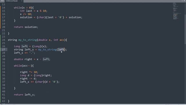Converting number (int, long, double) to string in C++ смотреть онлайн