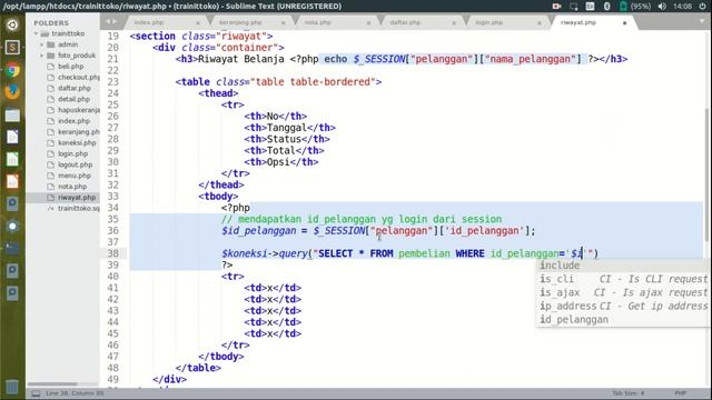 Tutorial Membuat Toko Online PHP dan MySQLI - 21 riwayat belanja pelanggan dan mengamankan nota смотреть онлайн