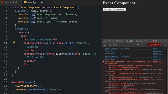 04 React JS Tutorial 2019 Event Handling смотреть онлайн