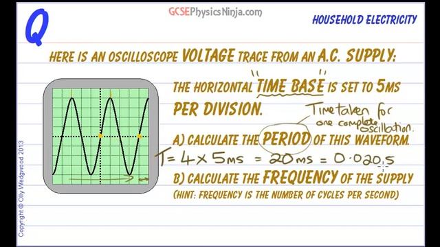 Oscilloscope Questions - How to Calculate Time Period and Frequency - GCSE Physics смотреть онлайн