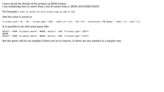 Databases: Select from a list of values from JSON encoded data смотреть онлайн