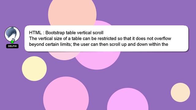 HTML : Bootstrap table vertical scroll смотреть онлайн