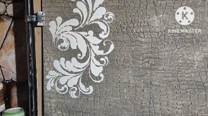 декоративная штукатурка из обычной акриловой шпаклёвки и трафарета