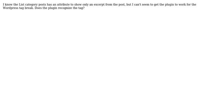 Wordpress: Getting the "more" tag to work with plugin-list-category-post смотреть онлайн
