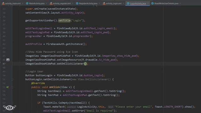 #10 Show/Hide Password using Eye Icon Login Activity | Login and Register Android App using Firebas смотреть онлайн