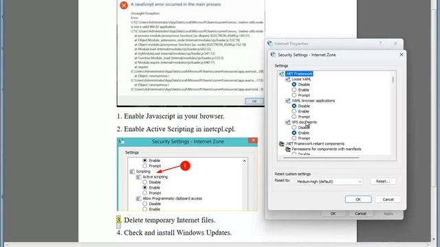 Fix Windows 11 Javascript Error