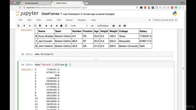 [10] DataFrames I - Fill in Null Values with the fillna Method смотреть онлайн