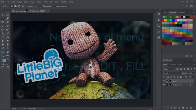 Photoshop Tutorial 01 - Como usar la herramienta (LASSO TOOL) смотреть онлайн
