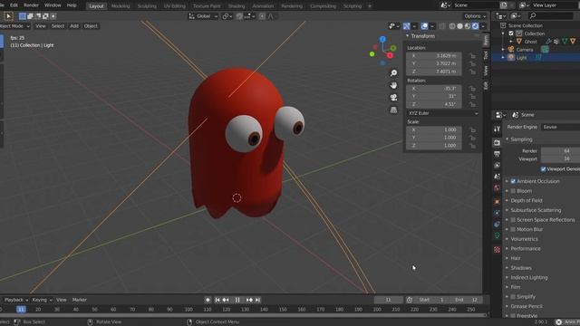 Blender - Red Ghost - work in progress смотреть онлайн