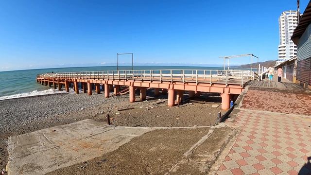 От пляжа "Гренада" у "Марине" ноябрь 2021.?ЛАЗАРЕВСКОЕ СЕГОДНЯ?СОЧИ. смотреть онлайн