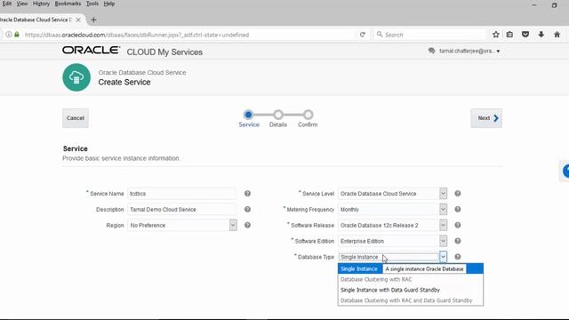 Createing Oracle 12c R2 database on Oracle Database Cloud Service смотреть онлайн