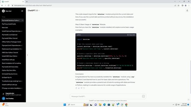 pip install datetime python3 смотреть онлайн