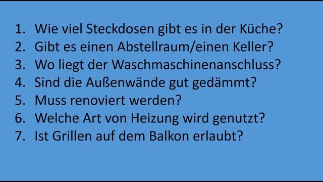 Welche Fragen stelle ich bei einer Wohnungsbesichtigung/ вопросы при осмотре квартиры смотреть онлайн