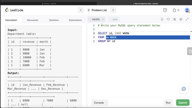 LeetCode 1179 Amazon "Reformat Department Table" Interview SQL Question Detailed Explanation смотреть онлайн