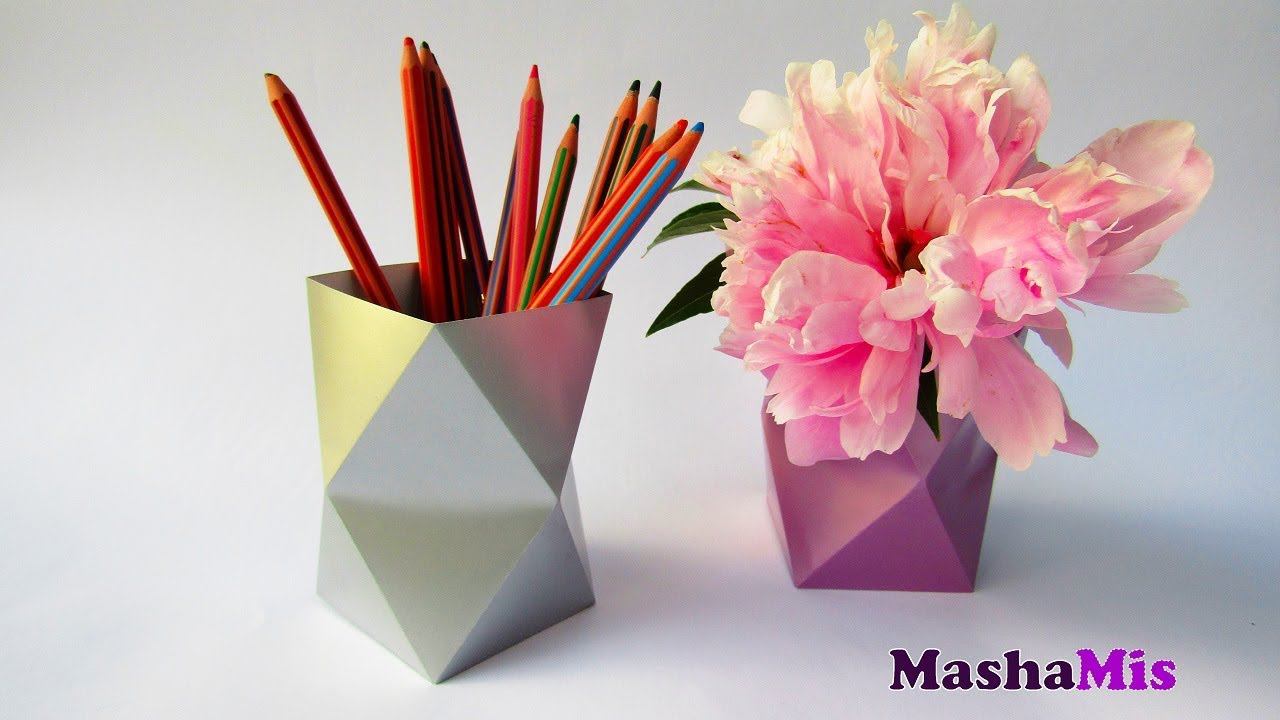 СУПЕР ИДЕЯ—ВАЗА ИЗ КАРТОНА или ПОДСТАВКА ДЛЯ КАРАНДАШЕЙ смотреть онлайн