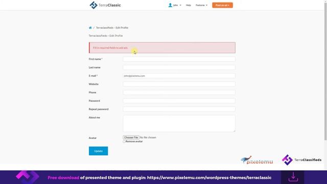 TerraClassifieds for Wordpress: How to use required fields for edit profile смотреть онлайн