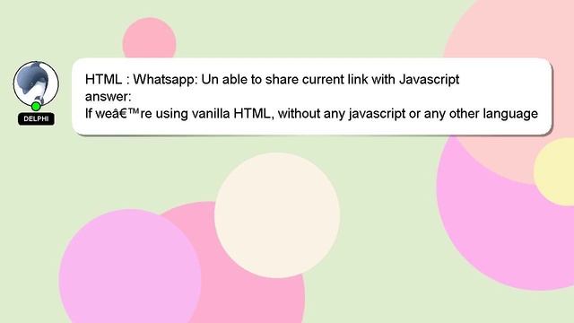 HTML : Whatsapp: Un able to share current link with Javascript смотреть онлайн
