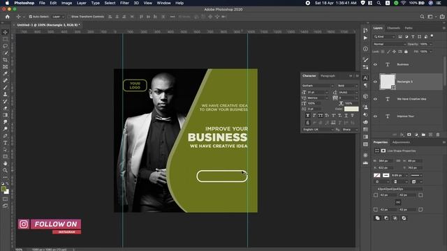 Business Social Media Instagram Post Design | Adobe Photoshop CC 2020 смотреть онлайн
