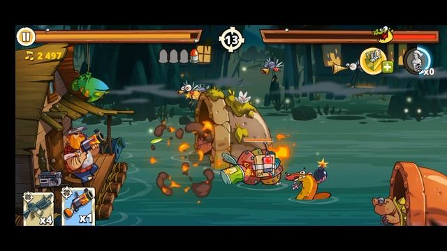 Игра Swamp Attack 2, прохождение нескольких уровней смотреть онлайн