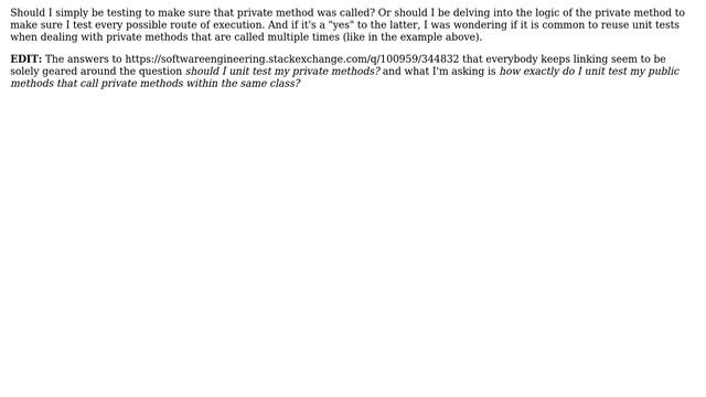 Software Engineering: How to unit test a public method that calls a private method? (3 Solutions!!) смотреть онлайн