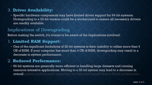 Downgrading from 64-bit Windows to 32-bit Windows: A Consideration смотреть онлайн