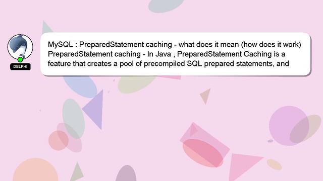 MySQL : PreparedStatement caching - what does it mean (how does it work) смотреть онлайн